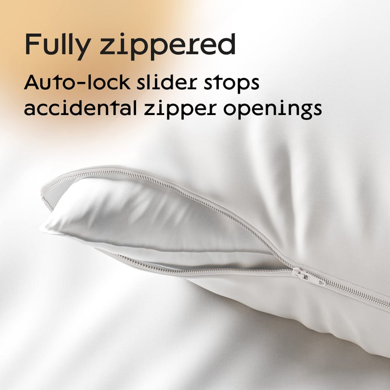 Niagara Sleep Solution حماة وسائد قياسية من نياجارا 4 عبوات بسحاب، مزيج قطن ساتين فاخر نسج ضيق مختبر غير مزعج أغطية بسحاب قابلة للتنفس غير متجعدة (20x26 بوصة) - Image 4